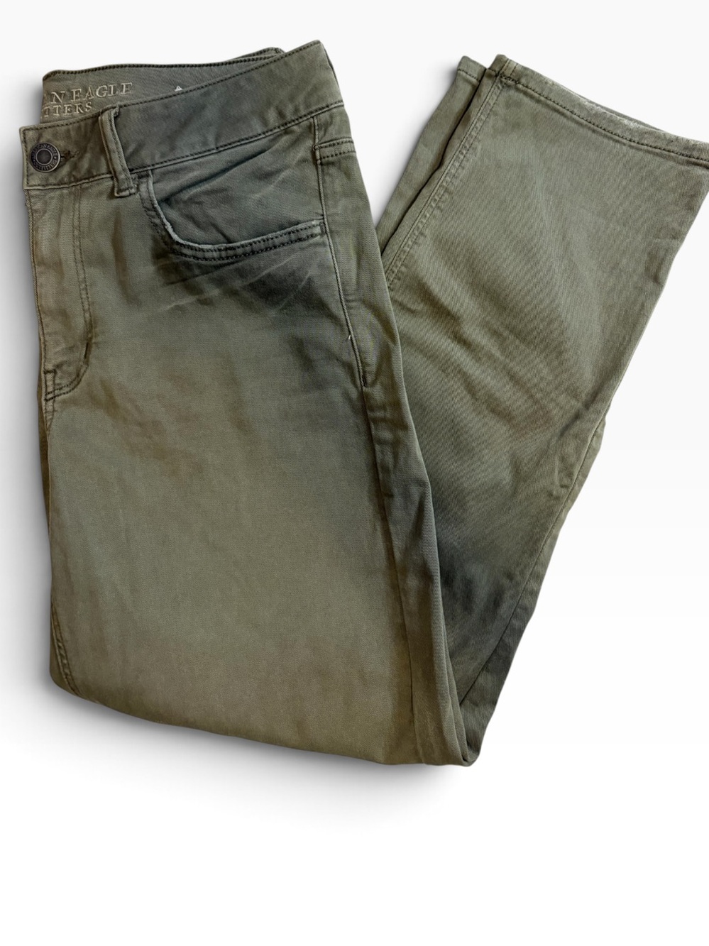 American Eagle Tomgirl Jeans Women’s 6 Short Olive Green Super Stretch X